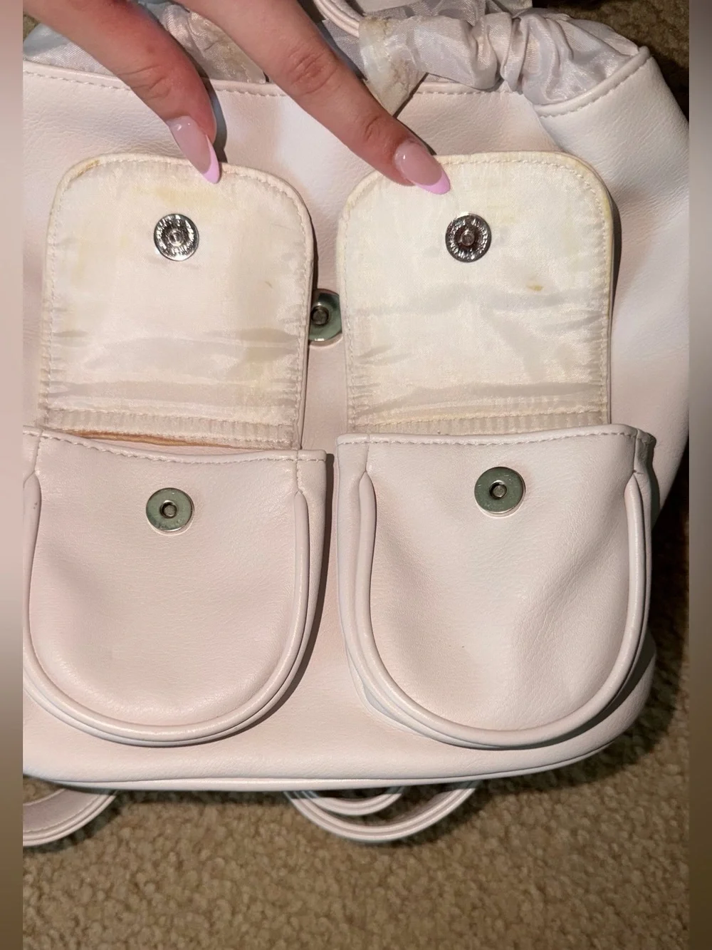 Women's Soft Pink Drawstring Backpack